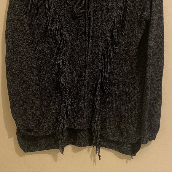 Shyanne Country Sweater Western Size S Fringed V-Neck Gray Long Sleeve Cotton - Picture 3 of 10